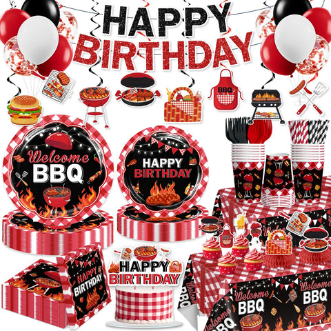 Xynic BBQ birthday banner sets a festive outdoor vibe for guests