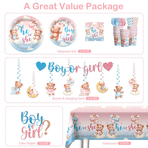 Xynic bear theme 7-inch plates simplify serving while coordinating with pink and blue tones.