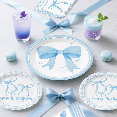 Xynic Blue Bow Cupcake Toppers add playful dessert detail