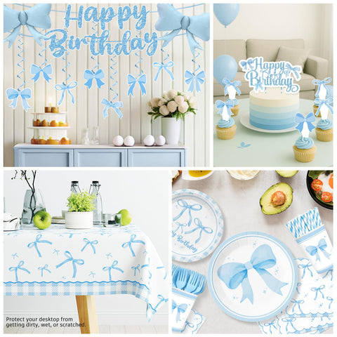 Xynic Blue Bow Foil Balloons provide a bright focal point