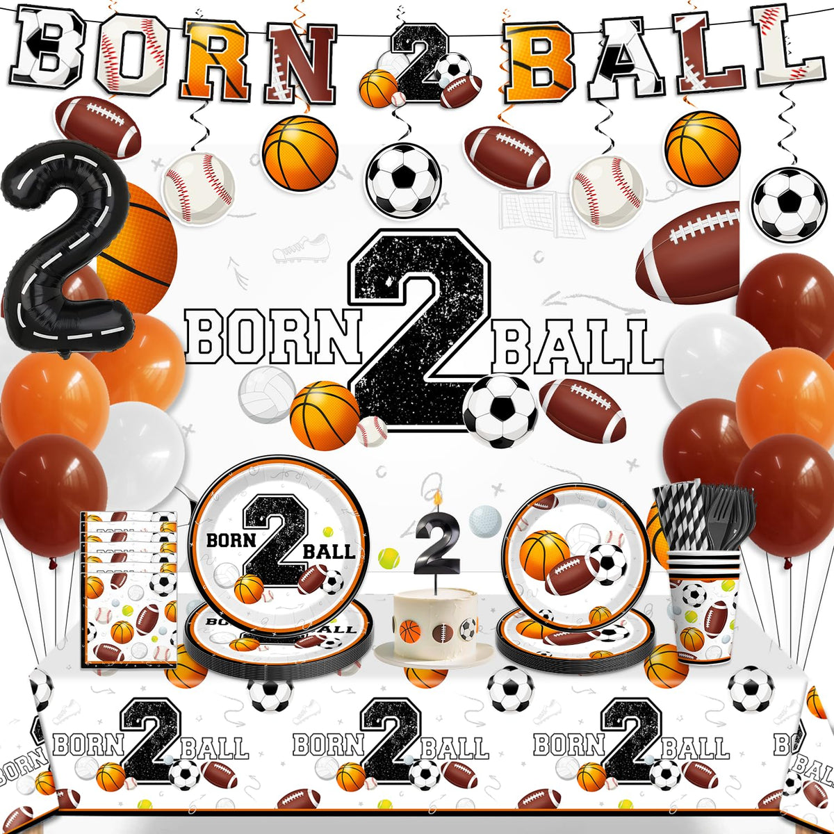 Xynic Born 2 Ball banner creates a joyful photo backdrop for a 2nd birthday.