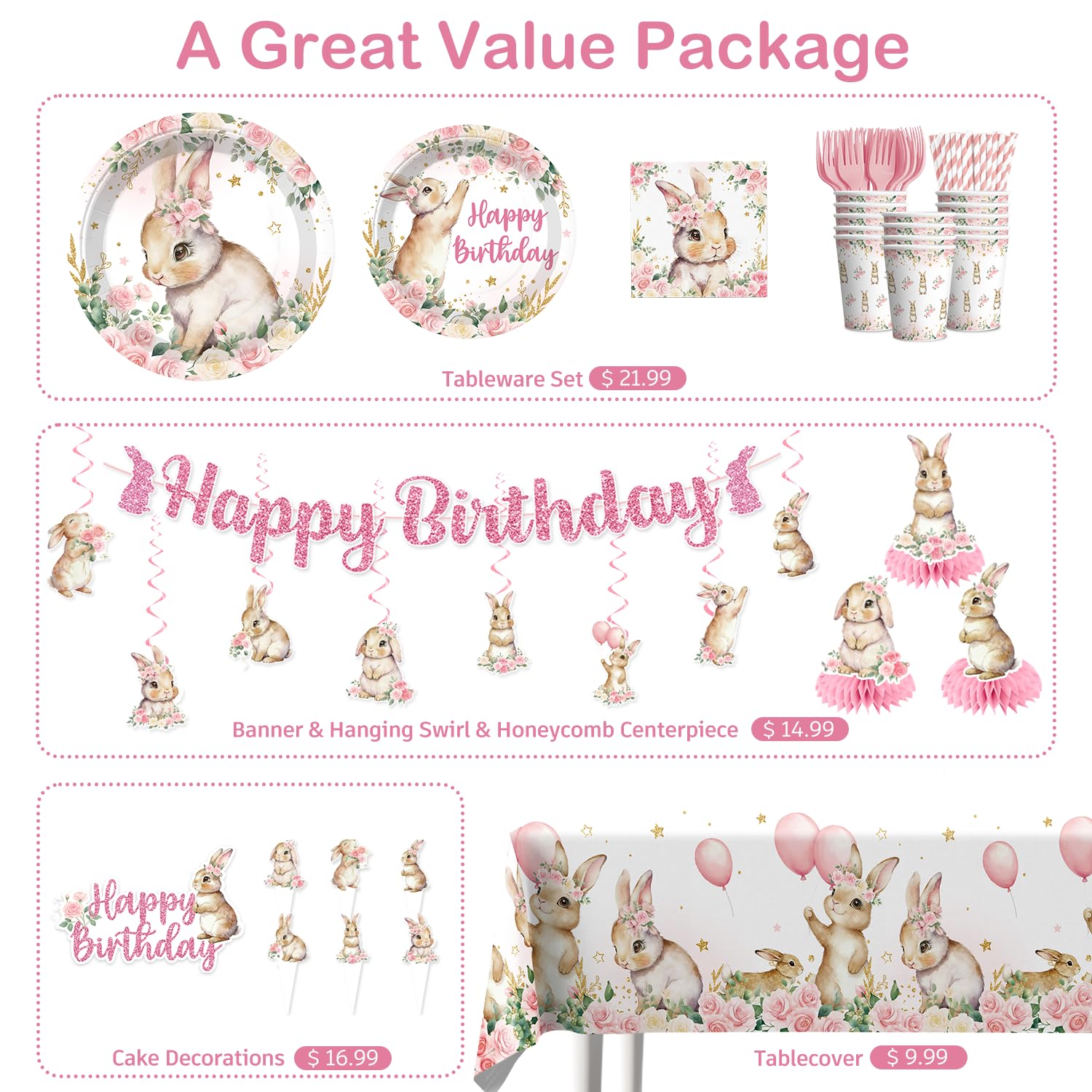 Xynic bunny balloons cluster brings cheerful color to the celebration.