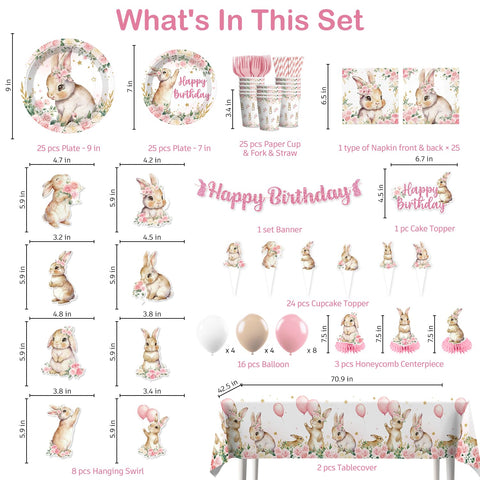 Xynic bunny hanging swirls add whimsy to ceilings and party atmosphere.