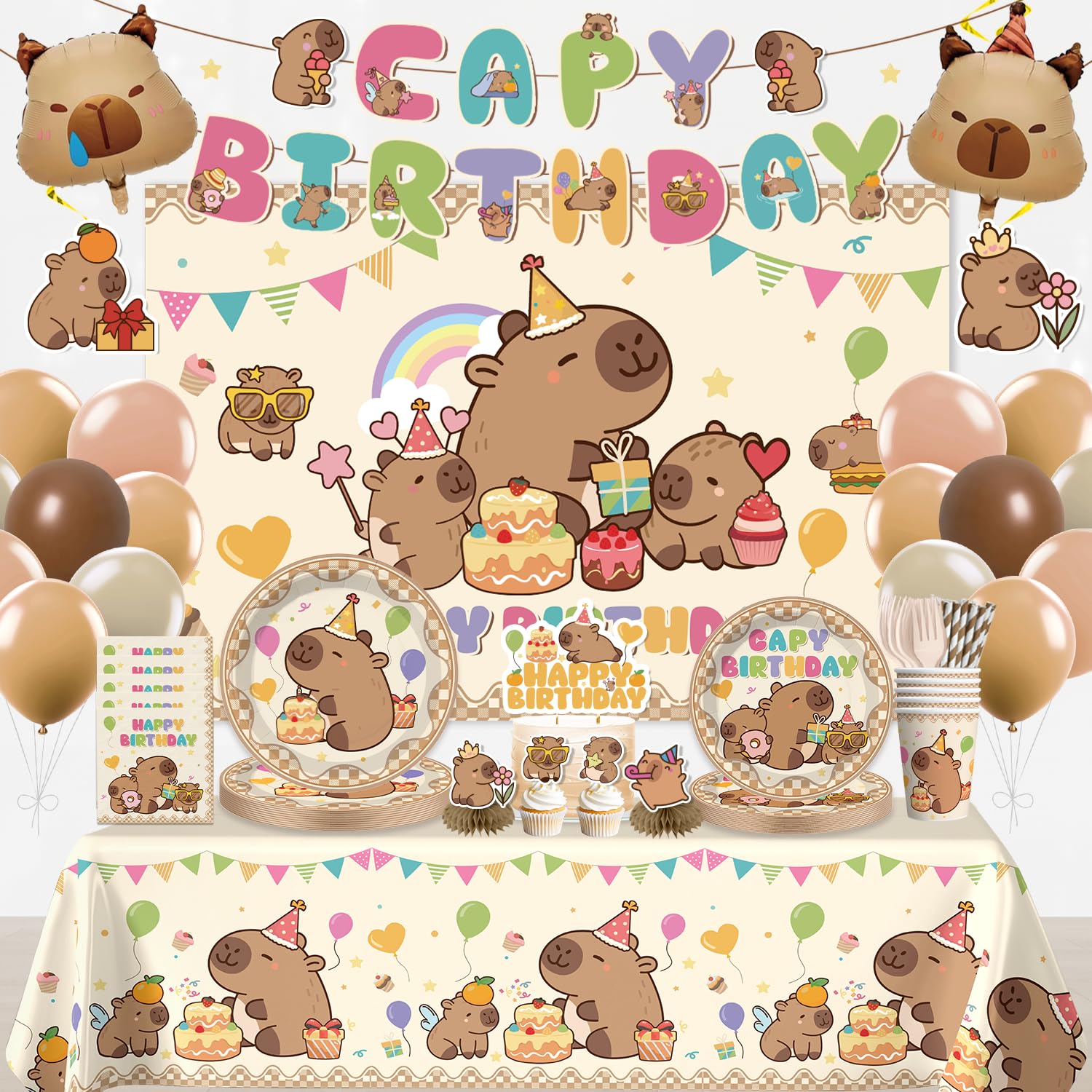 Xynic Capybara banner for birthday decor and photo-worthy moments