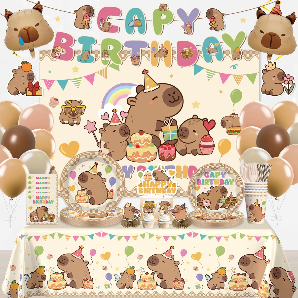 Xynic Capybara banner for birthday decor and photo-worthy moments