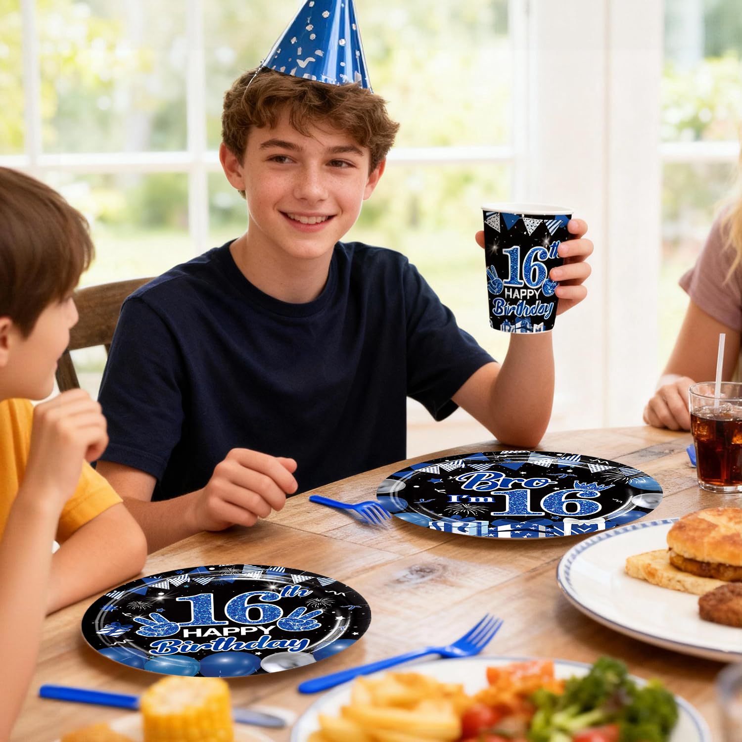 Xynic blue swirls centerpieces elevate the dining table decor