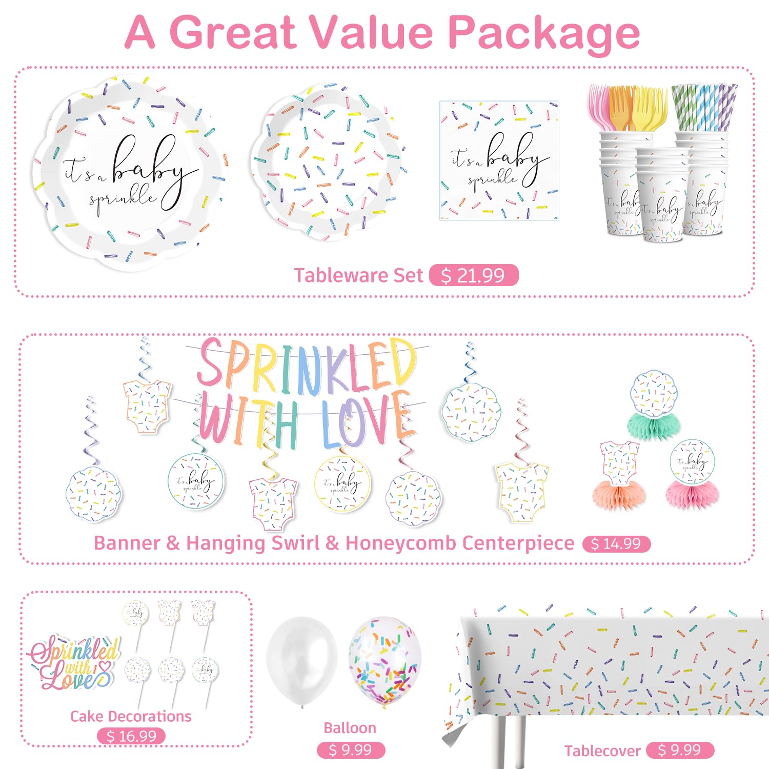 Xynic Glitter Banner Sprinkled with Love adds celebratory sparkle