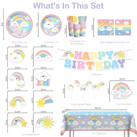 Xynic pastel rainbow hanging swirls add whimsical ceiling decor.