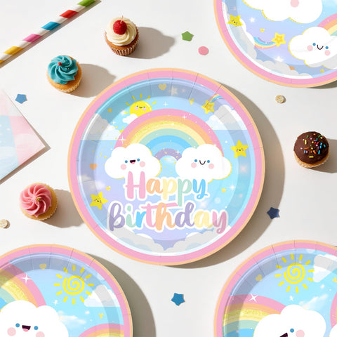 Xynic rainbow cupcake toppers brighten treats with color.
