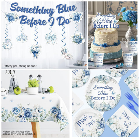 Xynic Something Blue swirls decorate walls for a photo-friendly backdrop