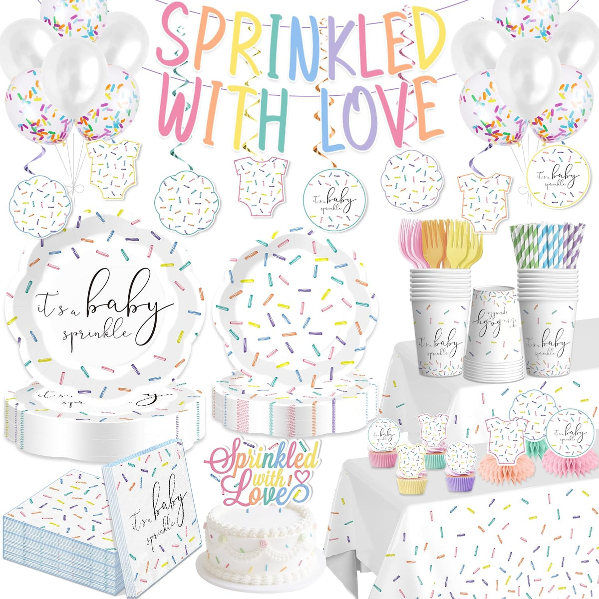 Xynic Sprinkled with Love 7-inch plates for stylish baby shower dining