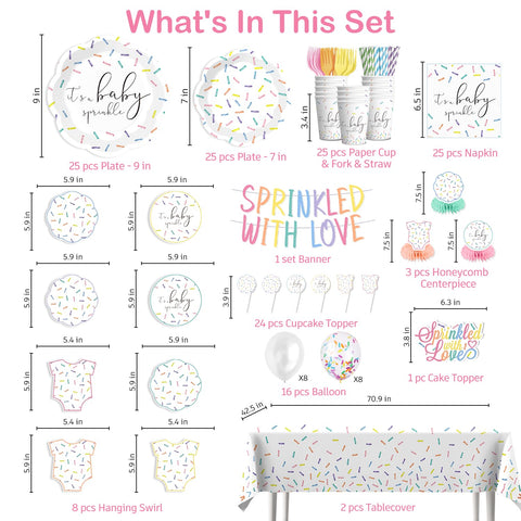 Xynic Sprinkled with Love 9-inch plates for festive baby sprinkle meals