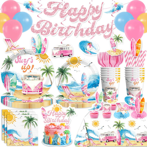 Xynic surf banner decor for a beach birthday party backdrop