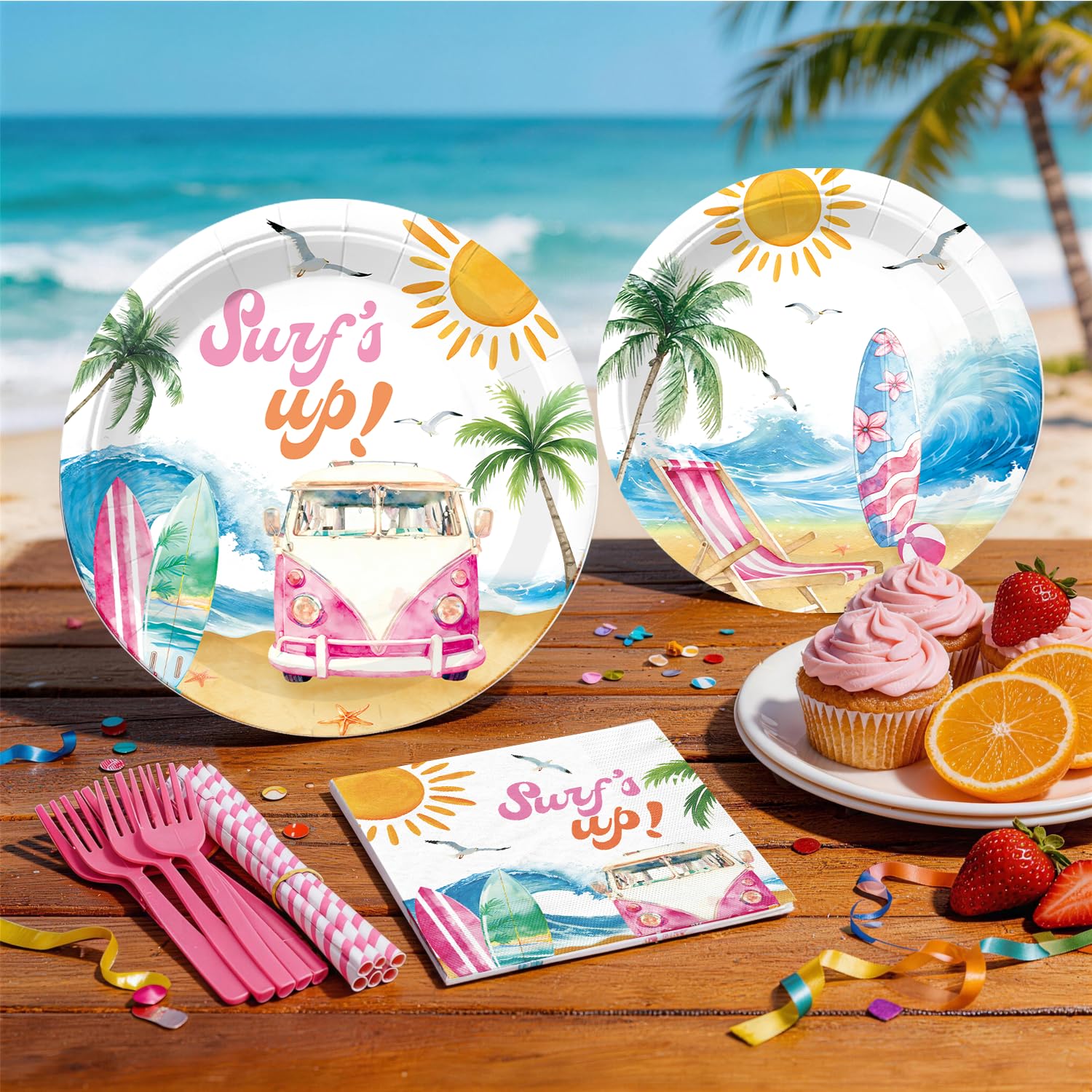 Xynic surf cake topper as seaside focal point
