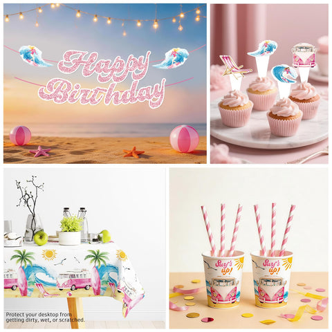 Xynic surf cupcake toppers decorate treats with seaside flair