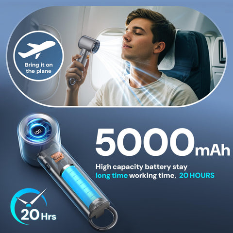 Xyphora portable fan with 20-hour runtime on a single charge.