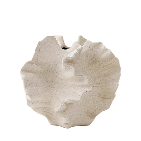 XYQXYQ Modern Art Ceramic Vase in white, front view highlighting a chic desktop decor accent.