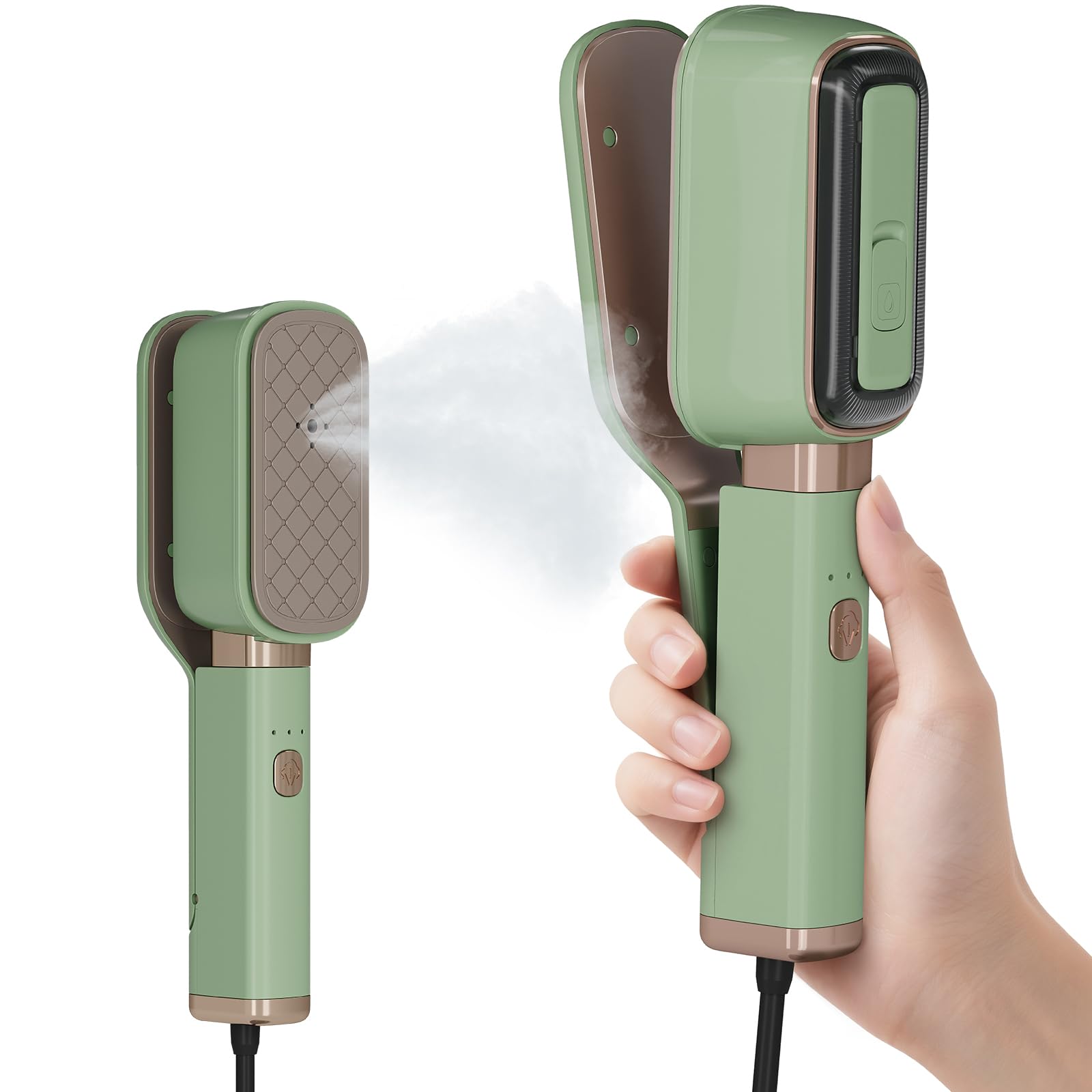 XYVIA handheld press steamer with collar clamp delivers crisper collars.