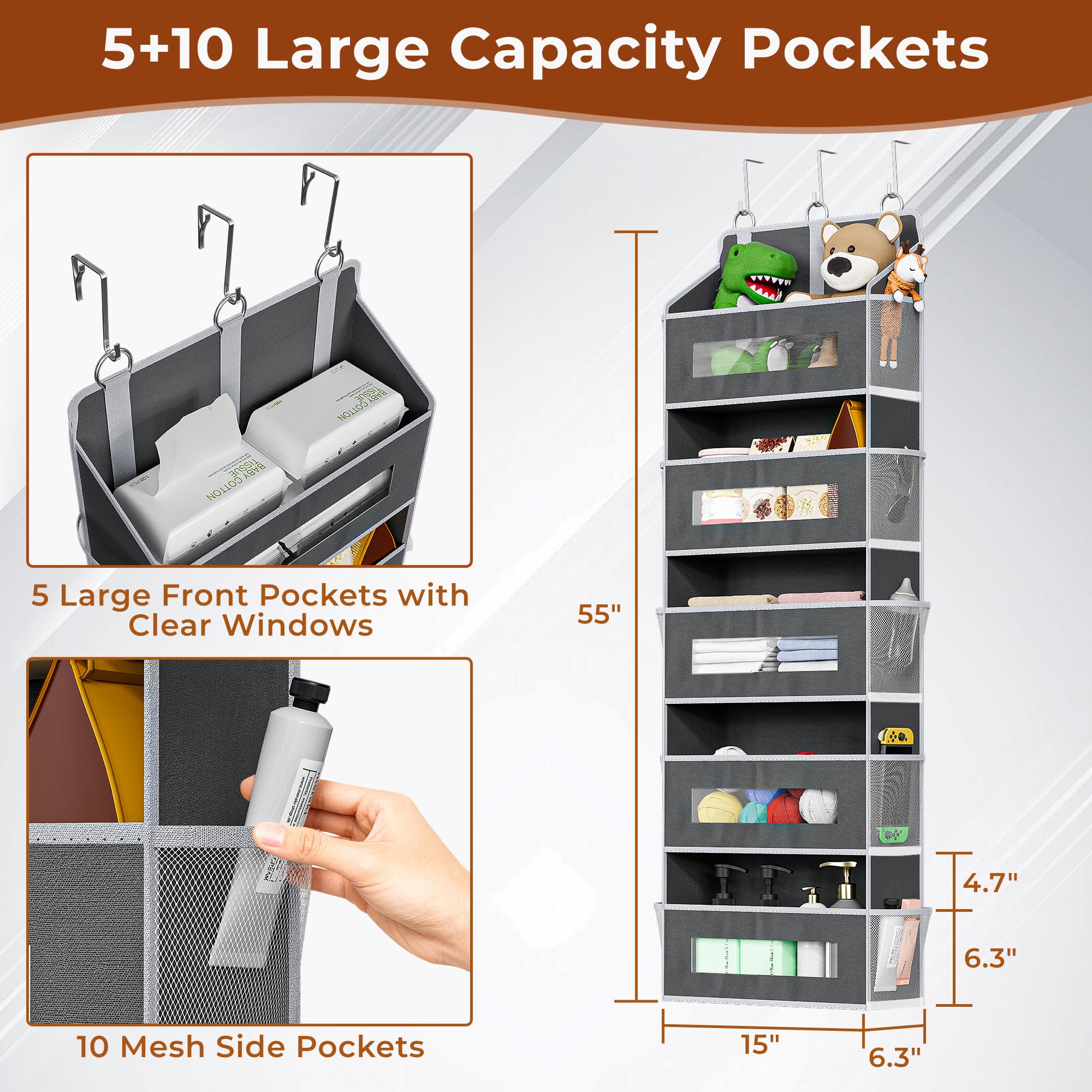XyVoltic 2-Pack 5-Tier with side mesh pockets for easy access