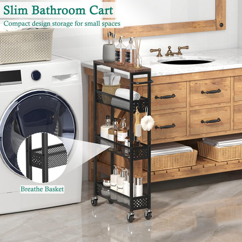 XYZLVSI cart fits between appliances to maximize small-space efficiency
