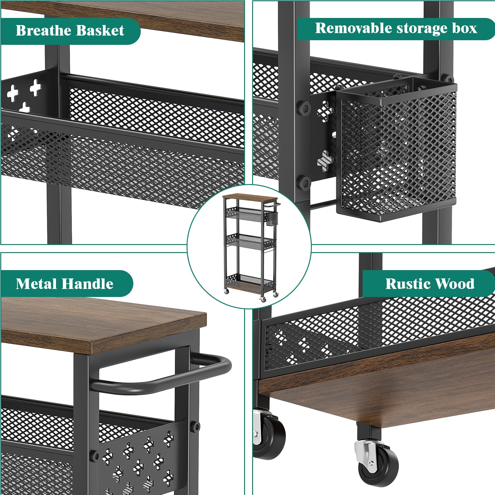 XYZLVSI side mesh basket stores small items like brushes and toothpaste.