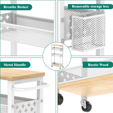 XYZLVSI Slim Storage Cart 4-Tier diamond-side-frames help prevent items from slipping