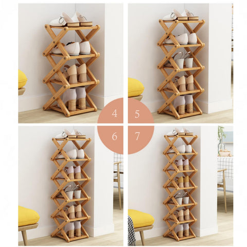XZXWZX Foldable rack folded for compact storage when not in use.