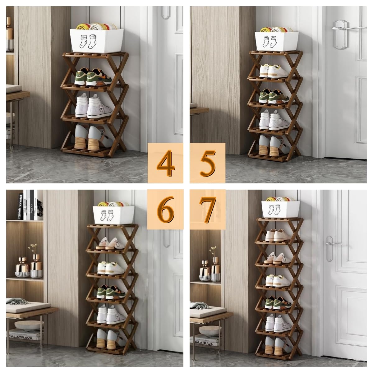 XZXWZX Foldable Shoe Rack entryway solution for tidy hallways.