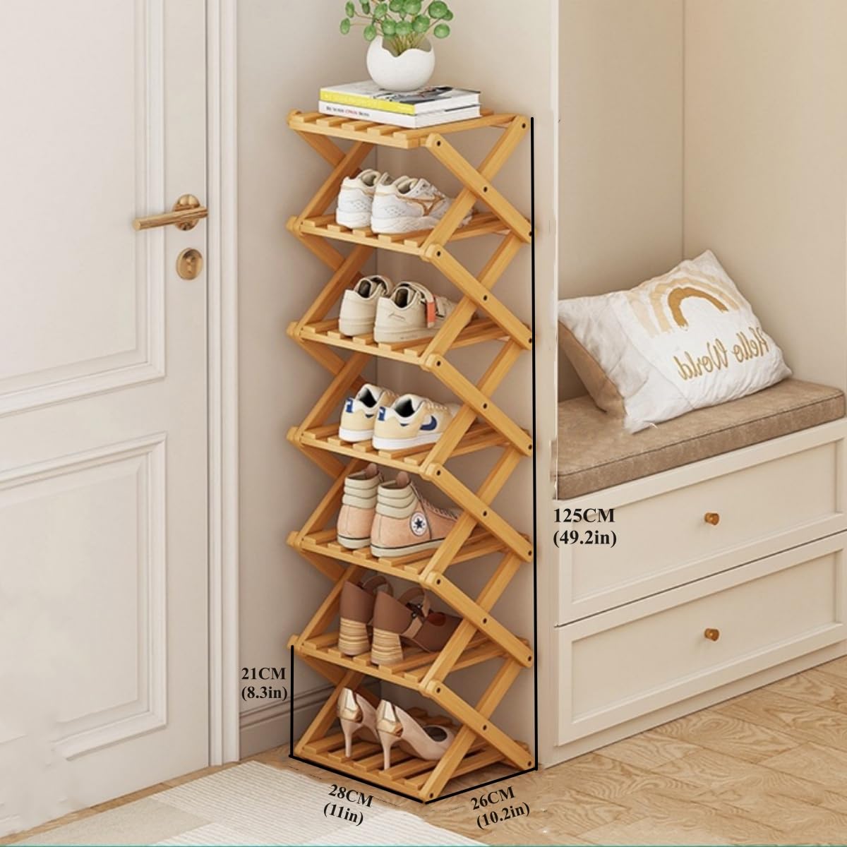 XZXWZX Space-saving shoe rack keeps entryways neat and accessible