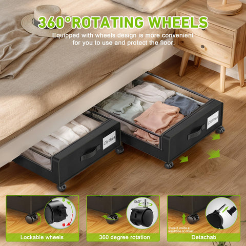 Yaasheen under-bed storage uses durable 600D Oxford cloth and a metal frame