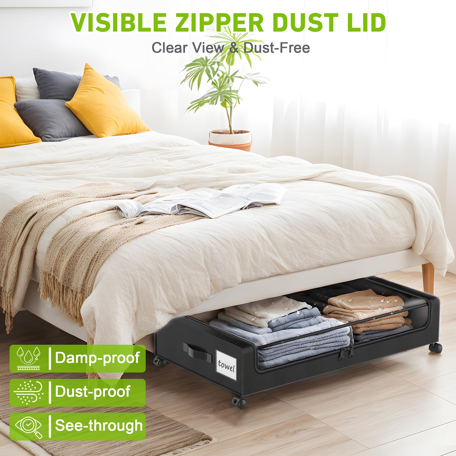 Yaasheen under-bed storage is easy to assemble in minutes