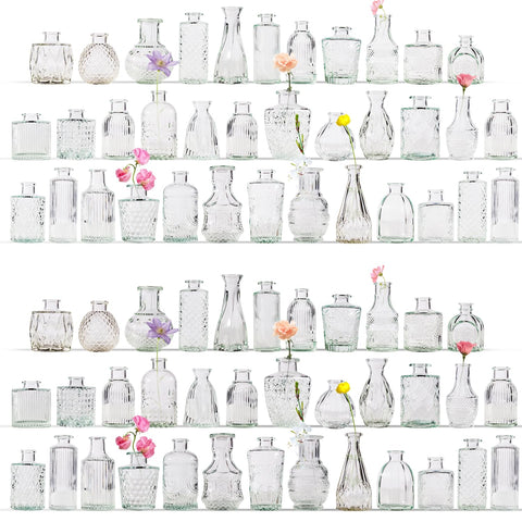 Yabool 72-pcs bud vase set ideal for versatile centerpieces and mixed floral displays.
