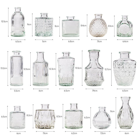 Yabool wedding decor bud vase collection for elegant ceremony tables.