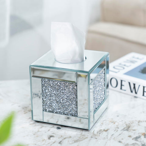 YACSNBF arc mirror cover detail showcases craftsmanship on a sleek vanity or desk.