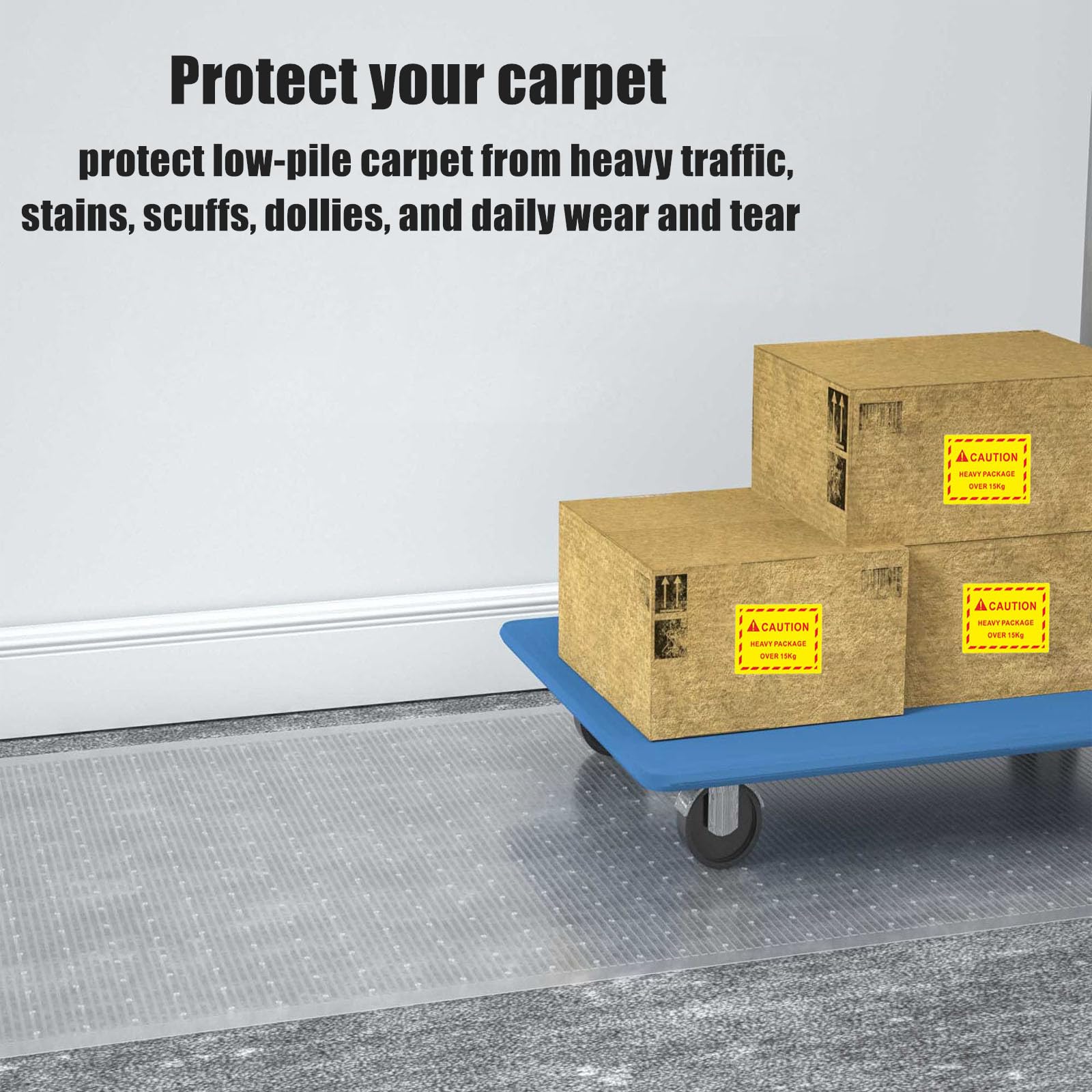YADI low-pile carpet protector guards against dents from furniture