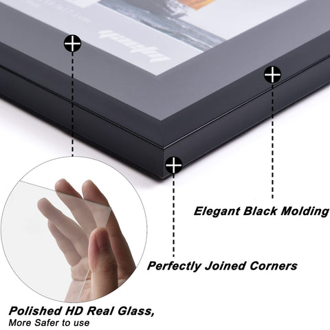 Yaetm 8x10 opening shown with photo insert in black double mat