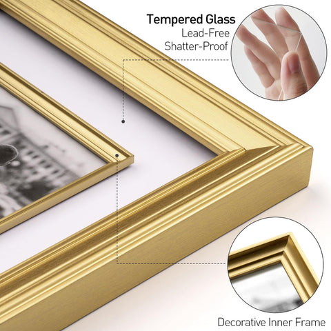Yaetm 11x14 frame showcases an 8x10 photo with a white mat effect on display.