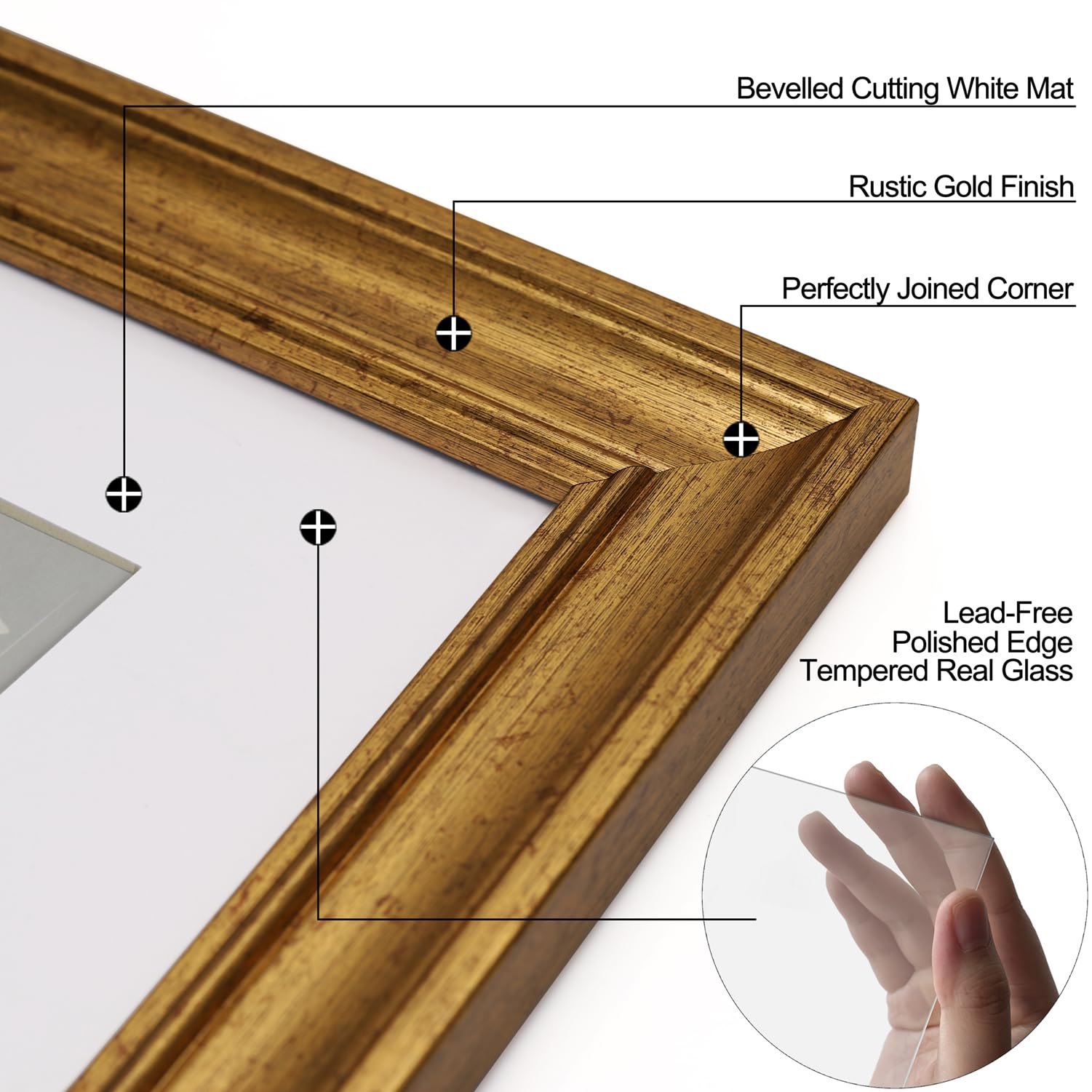 Yaetm 14in molding gold frame adds subtle elegance to spaces.