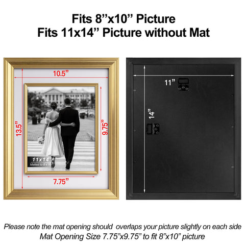 Yaetm frame holds an 8x10 image with a mat for a clean presentation.