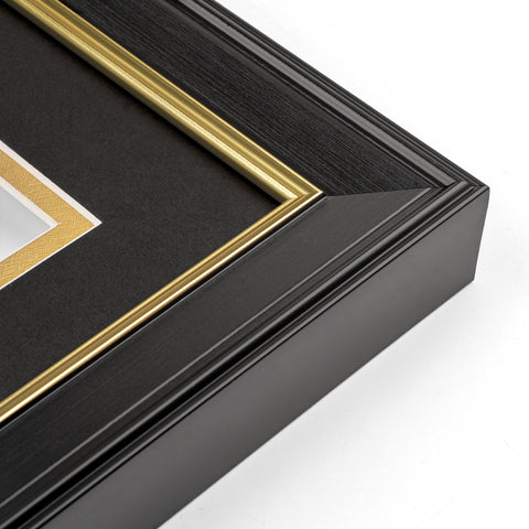 Yaetm black and gold acid-free mat enhances certificate presentation