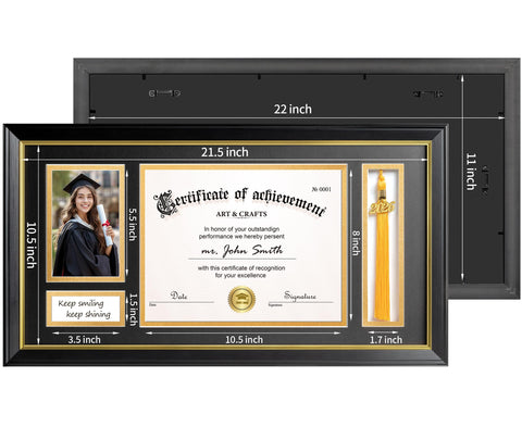Yaetm frame open for 8.5x11 diploma and 4x6 photo