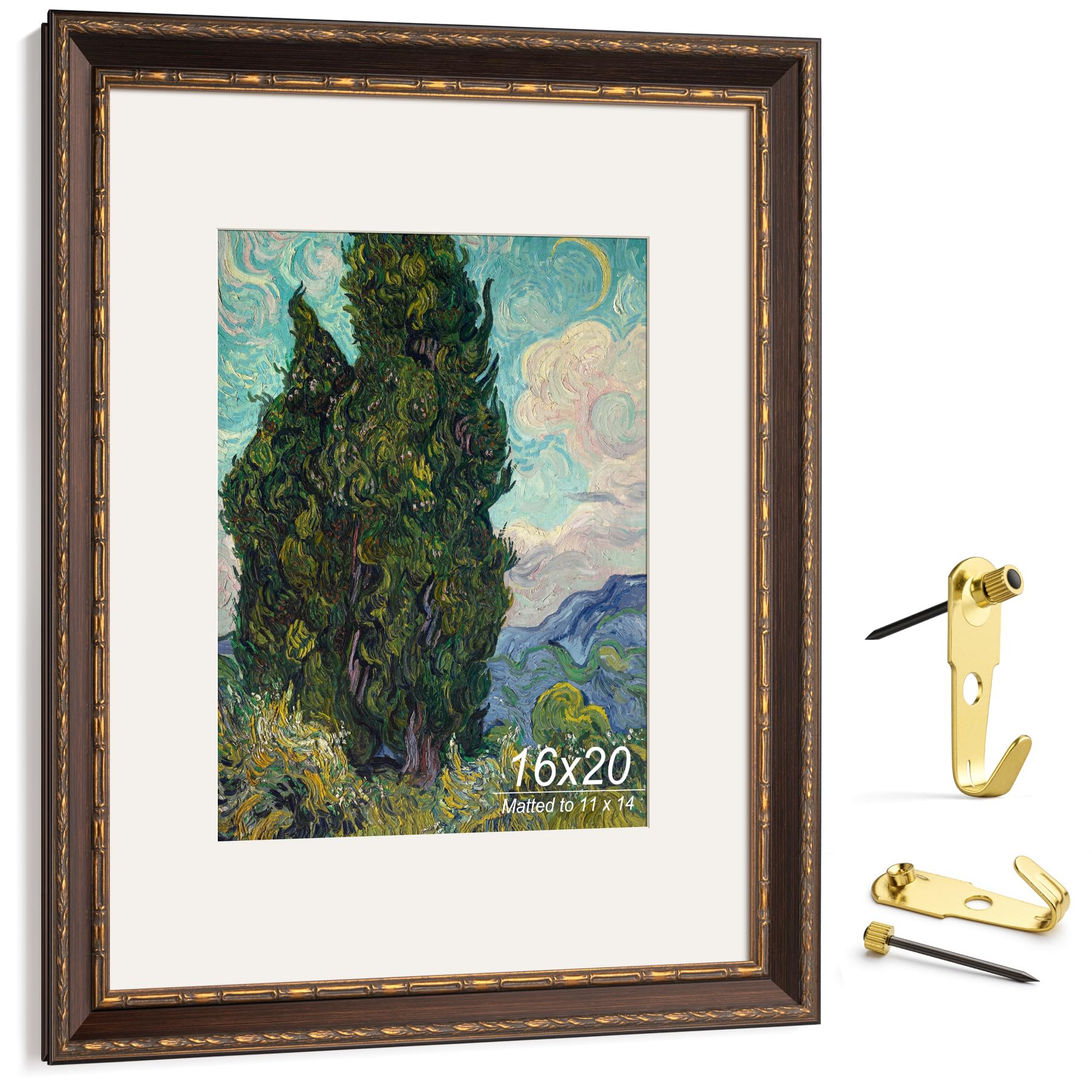 Yaetm frame shows white mat for elegant 11x14 photo presentation