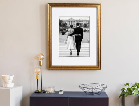 Yaetm four-pack offers cohesive gold accents for home or office decor.
