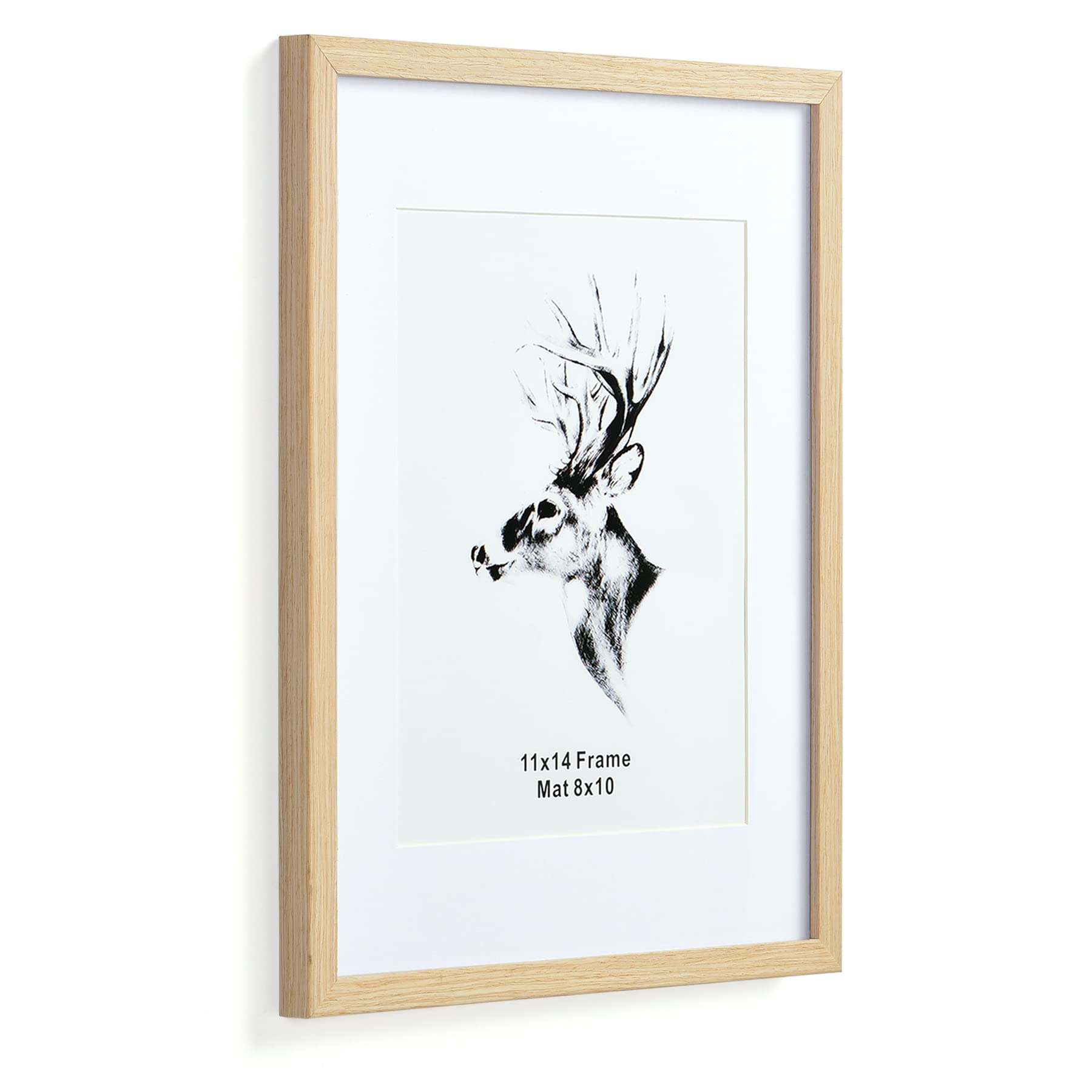 Yaetm oak frame with tempered glass for a crystal-clear display.