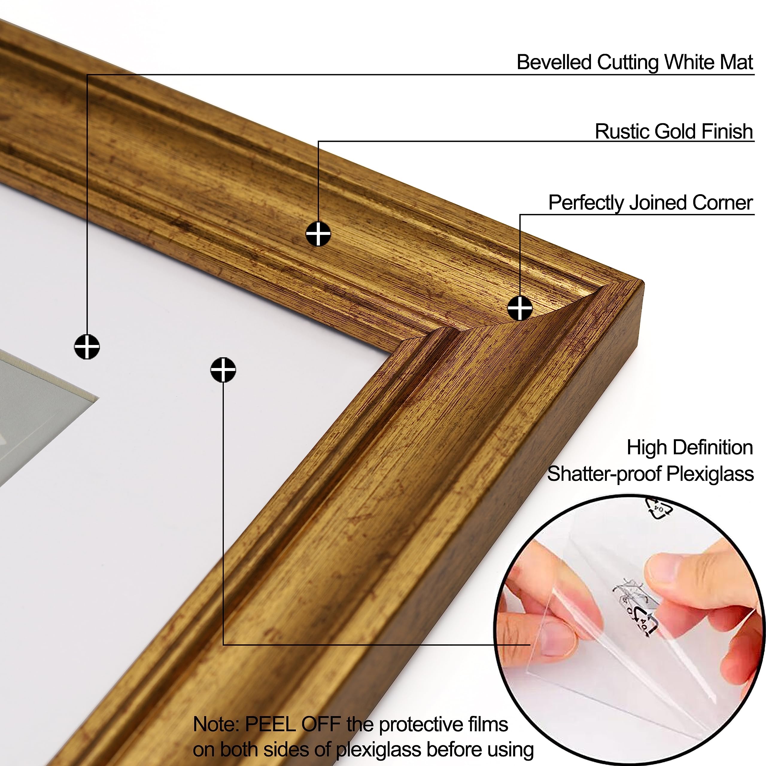 Yaetm acrylic-resin construction offers durable yet lightweight framing