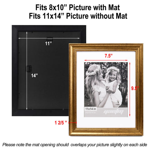Yaetm mat opening fits 8x10 images for versatile display.