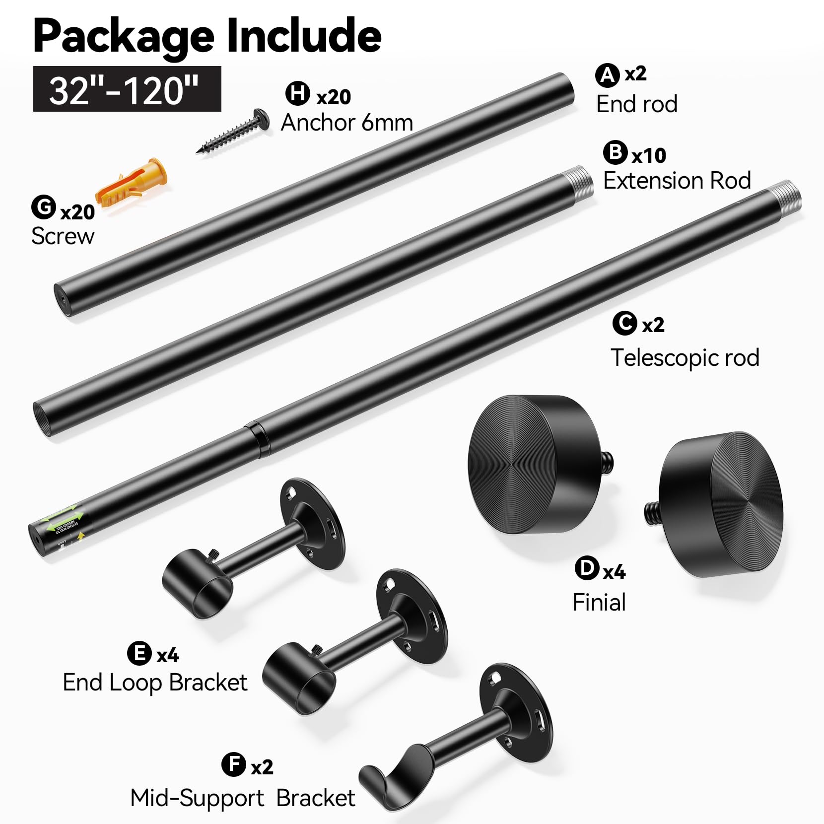YaFex curtain rod supports up to 60 pounds for heavier drapes