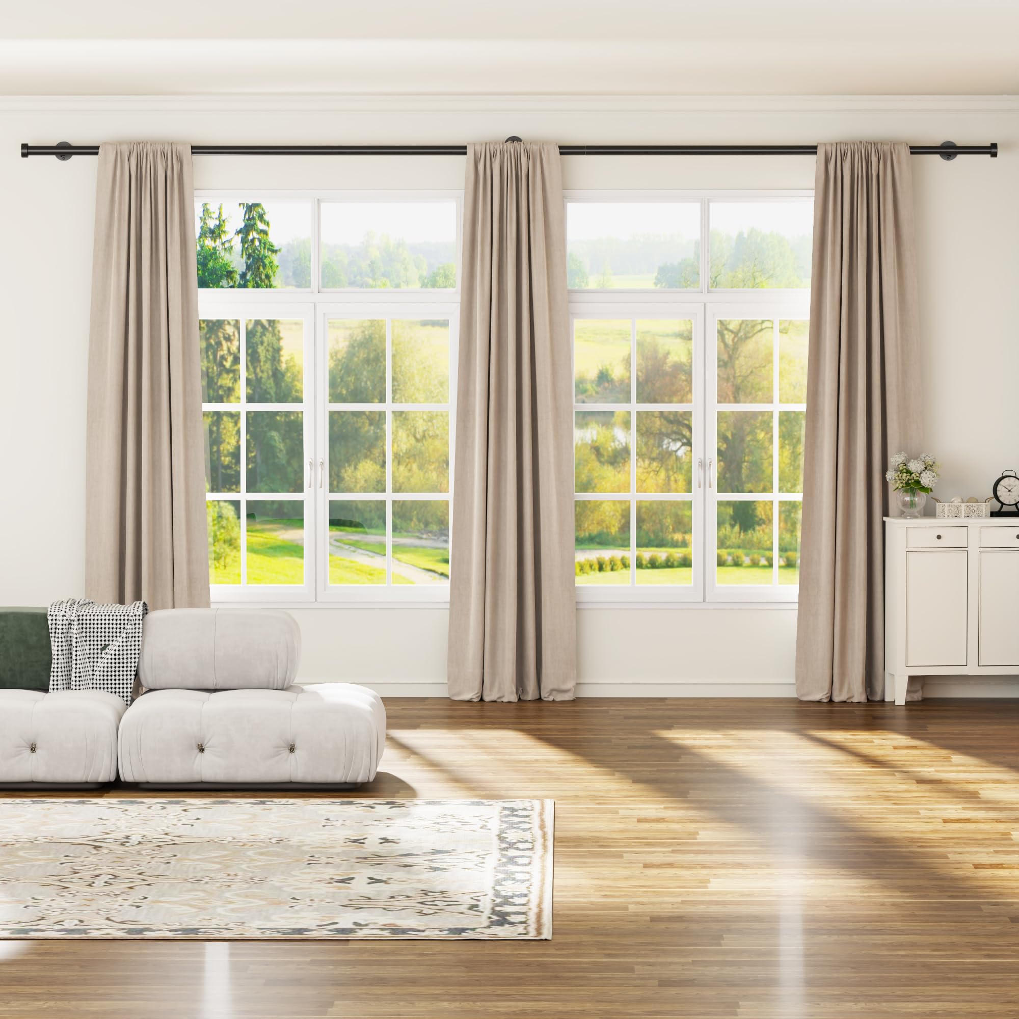 YaFex 60lb load capacity supports heavy drapes confidently.