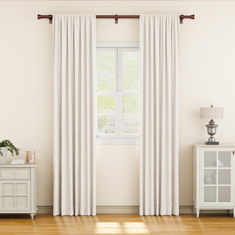 YaFex adjustable brackets and telescoping rod provide flexible wall clearance.