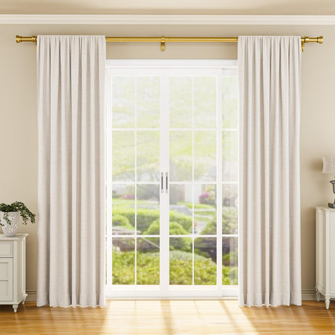YaFex curtain rod extended shows 32-144 inch range for versatile windows.